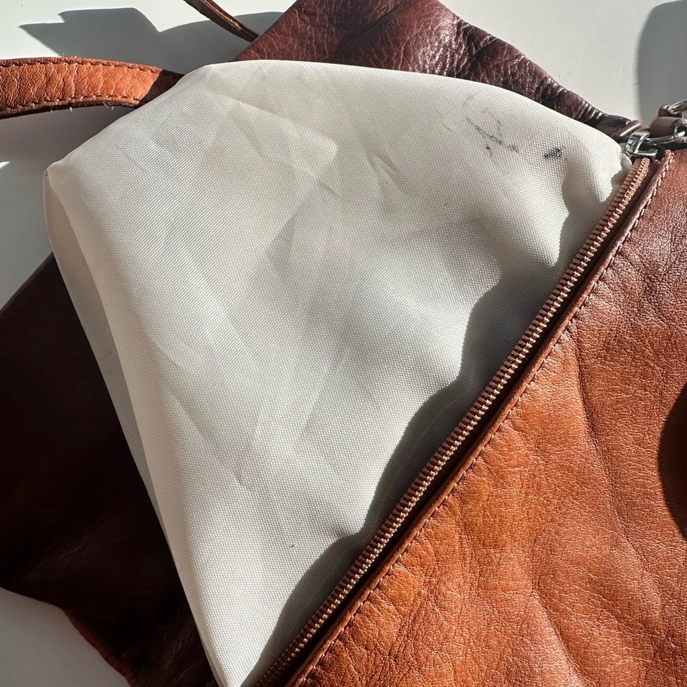 Borgo degle Etruschi Leather Crossbody Bag in Cognac Brown and chocolate brown - Picture 14 of 16